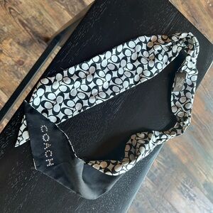 Coach Black & White Signature Twilly Scarf